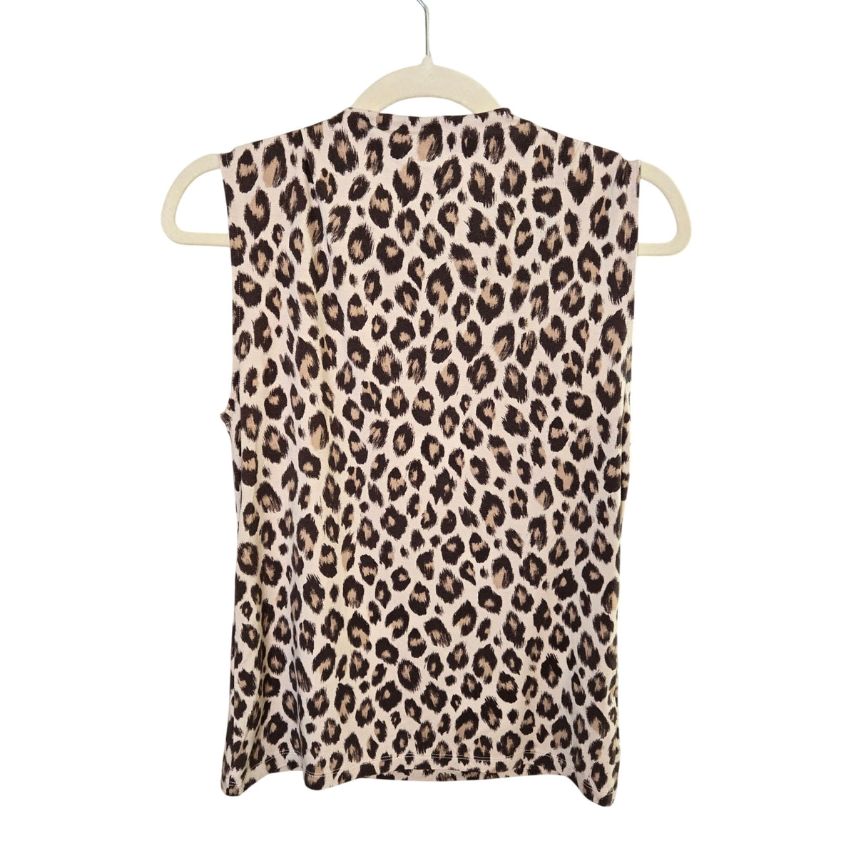 NWT Ann Taylor Leopard Print Mock Neck Sleeveless Jersey Top Size XS