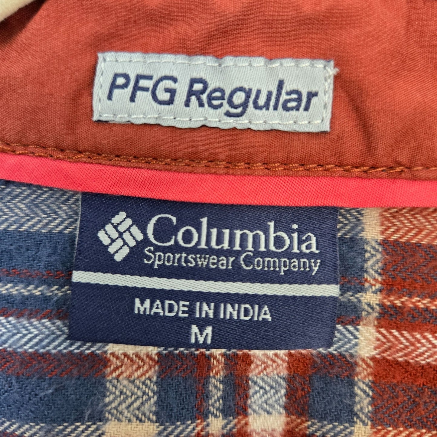 Columbia PFG Flannel Plaid Button Down Shirt Size Medium