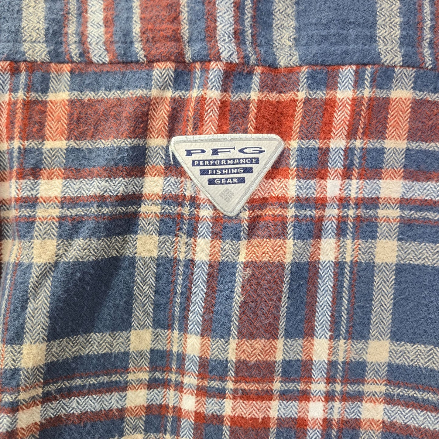 Columbia PFG Flannel Plaid Button Down Shirt Size Medium