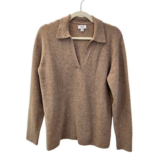 J. Crew Factory Extra Soft Wool Blend Collared V-Neck Sweater Size Small