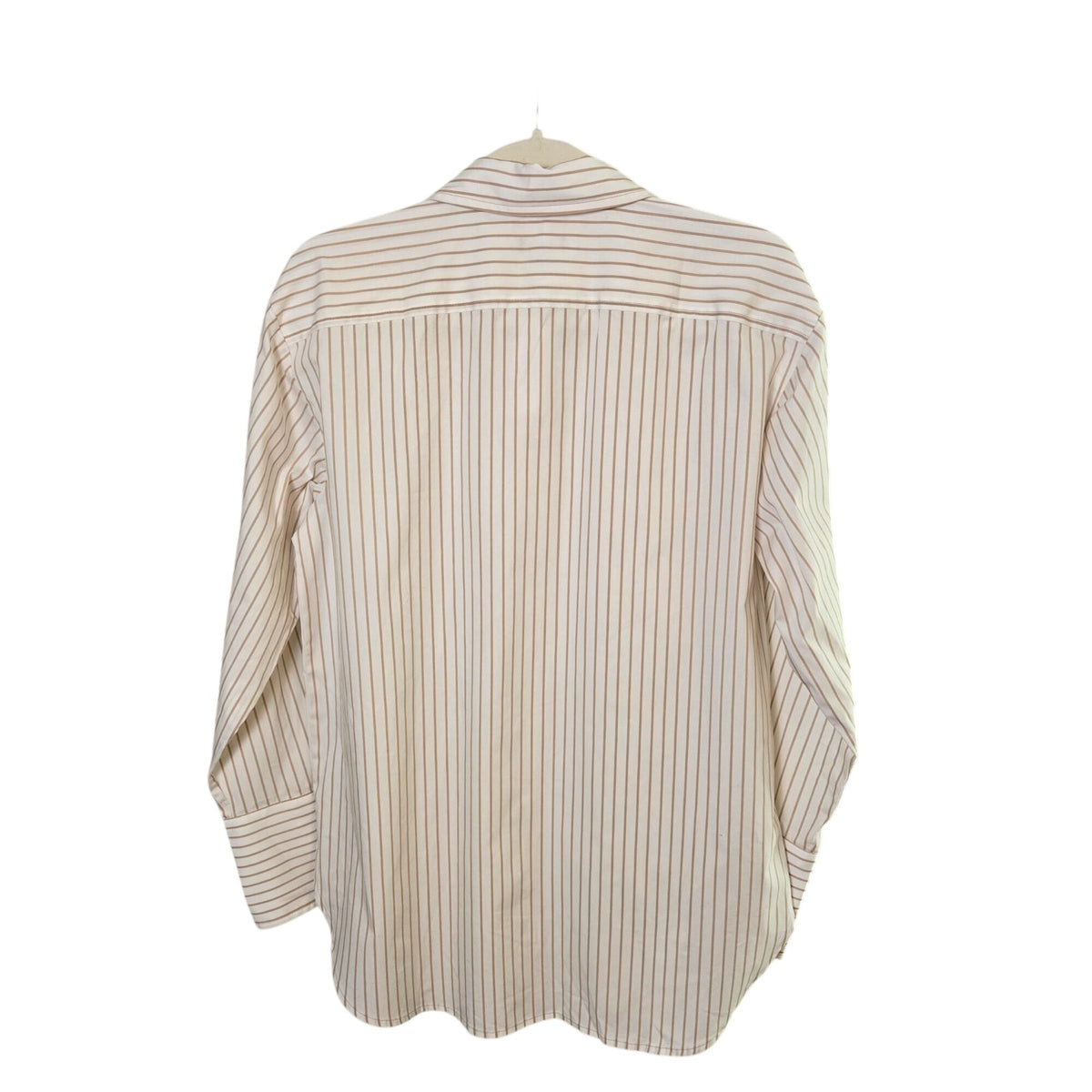 NWT Ann Taylor Cotton Striped Wide Cuff Button Down Shirt Size Medium