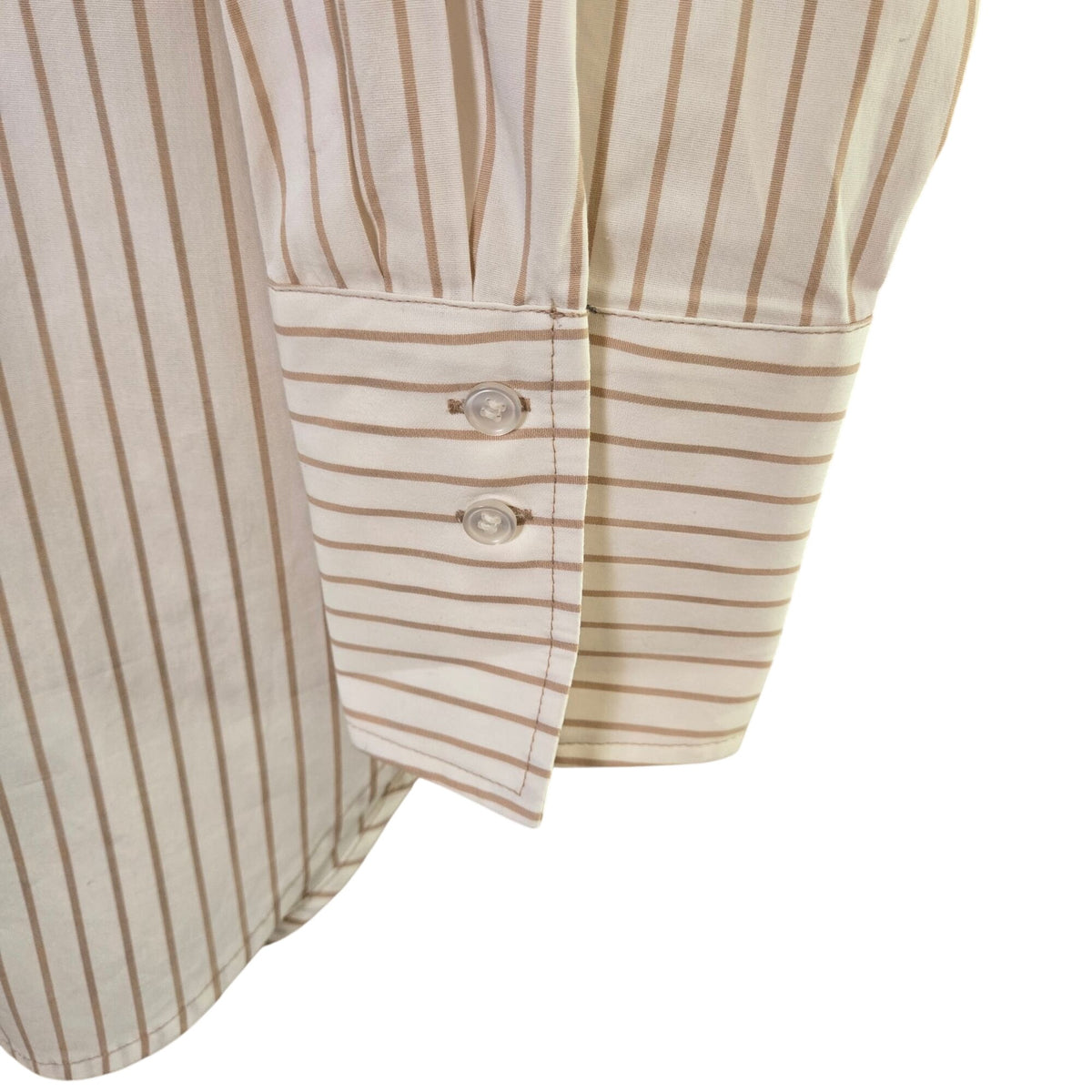 NWT Ann Taylor Cotton Striped Wide Cuff Button Down Shirt Size Medium