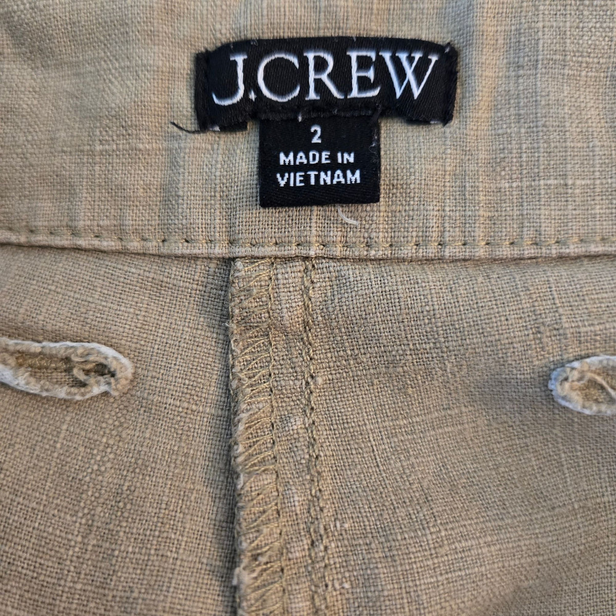 J. Crew Linen & Lyocell Blend Seaside Cargo Pants Size 2