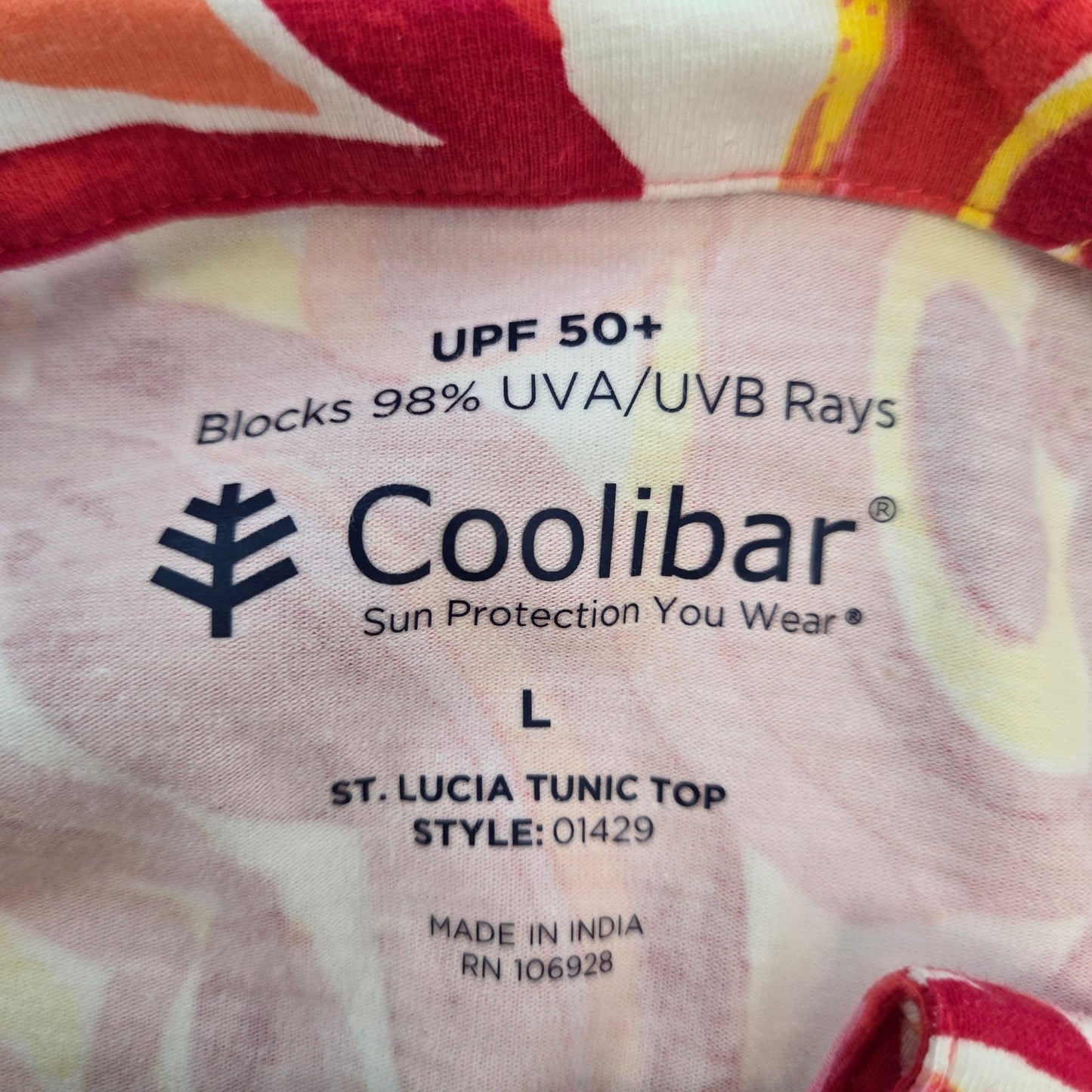 NWT Coolibar Raval St. Lucia UPF 50+ Floral Tunic Top Size Large