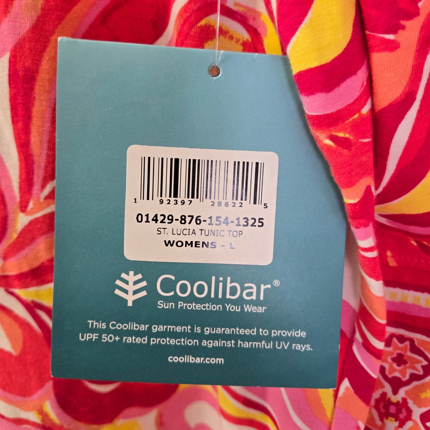 NWT Coolibar Raval St. Lucia UPF 50+ Floral Tunic Top Size Large