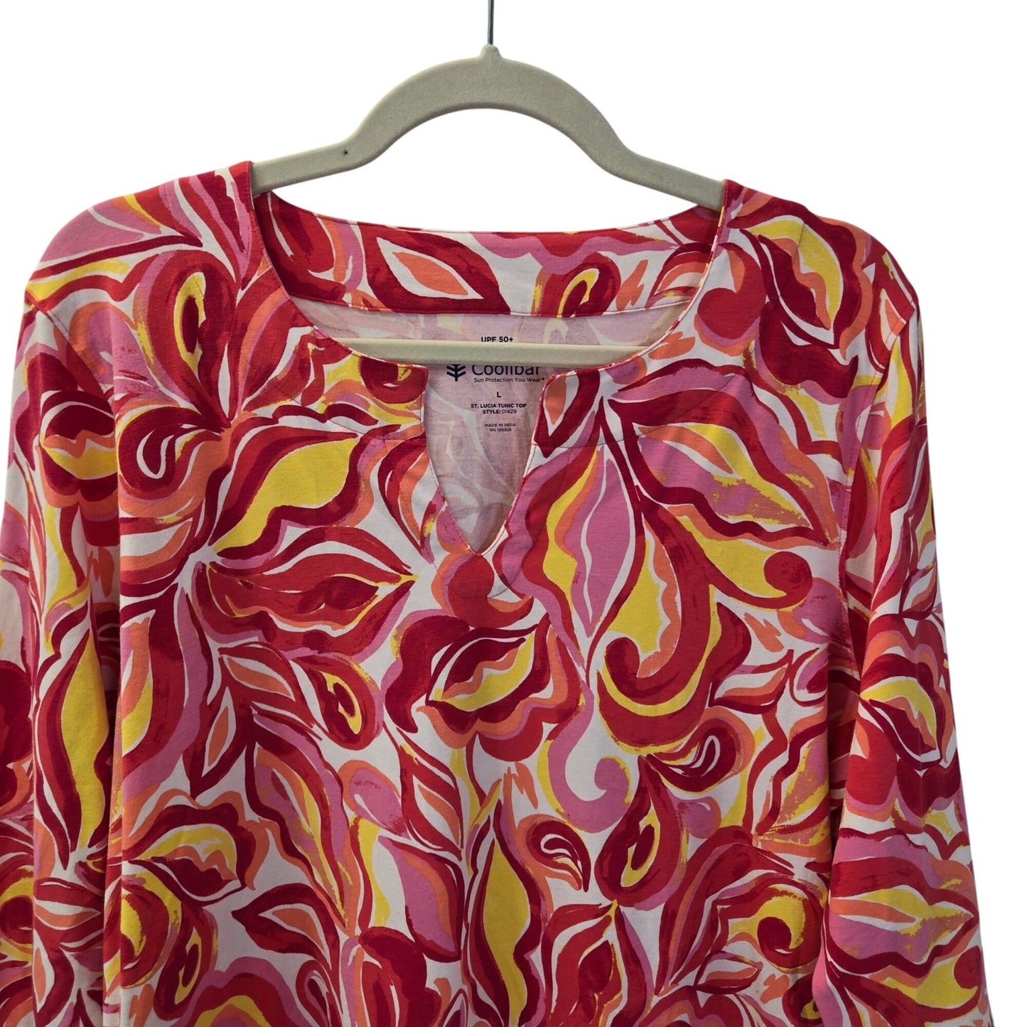 NWT Coolibar Raval St. Lucia UPF 50+ Floral Tunic Top Size Large
