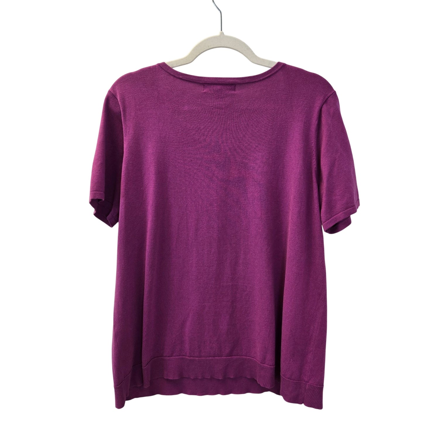 August Silk Woman Silk Blend Lightweight Short Sleeve Sweater Size 1X