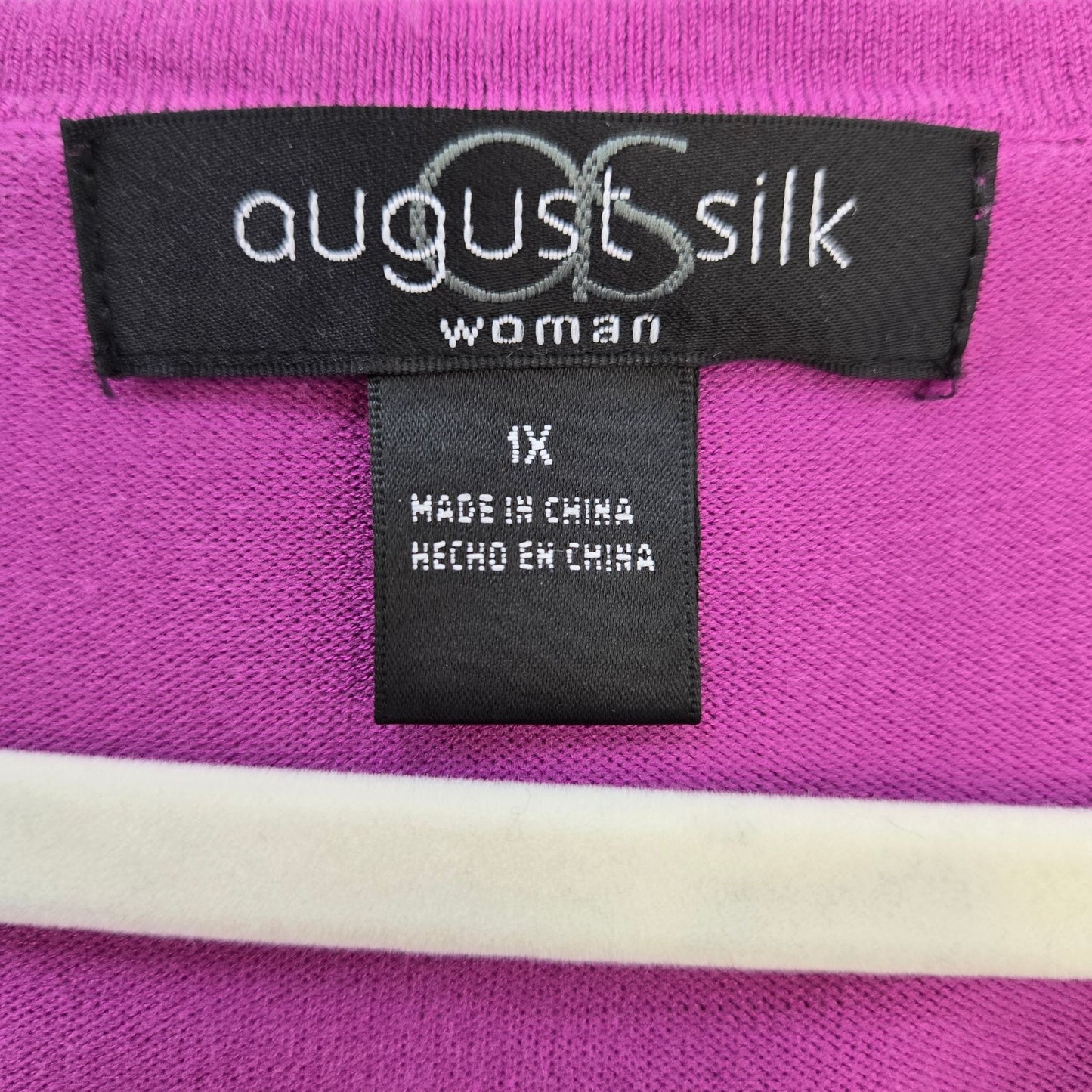 August Silk Woman Silk Blend Lightweight Short Sleeve Sweater Size 1X