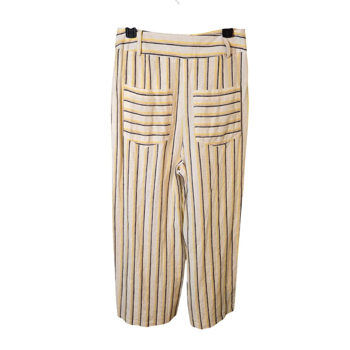 Miss Selfridge Linen Blend High Rise Wide Leg Crop Pants Size 6