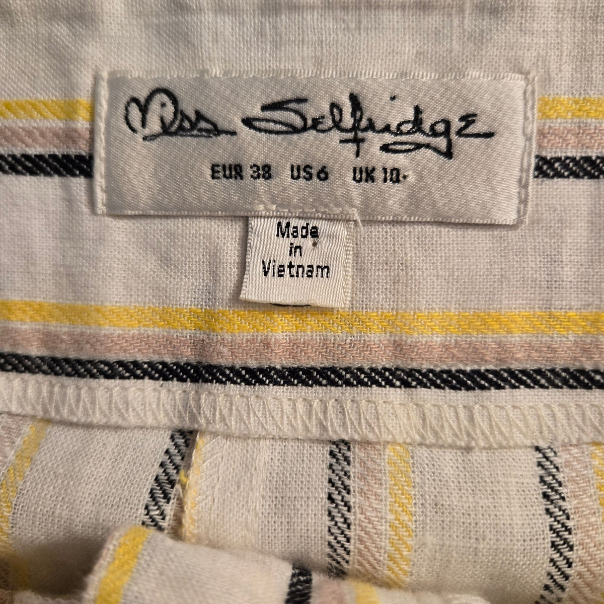 Miss Selfridge Linen Blend High Rise Wide Leg Crop Pants Size 6