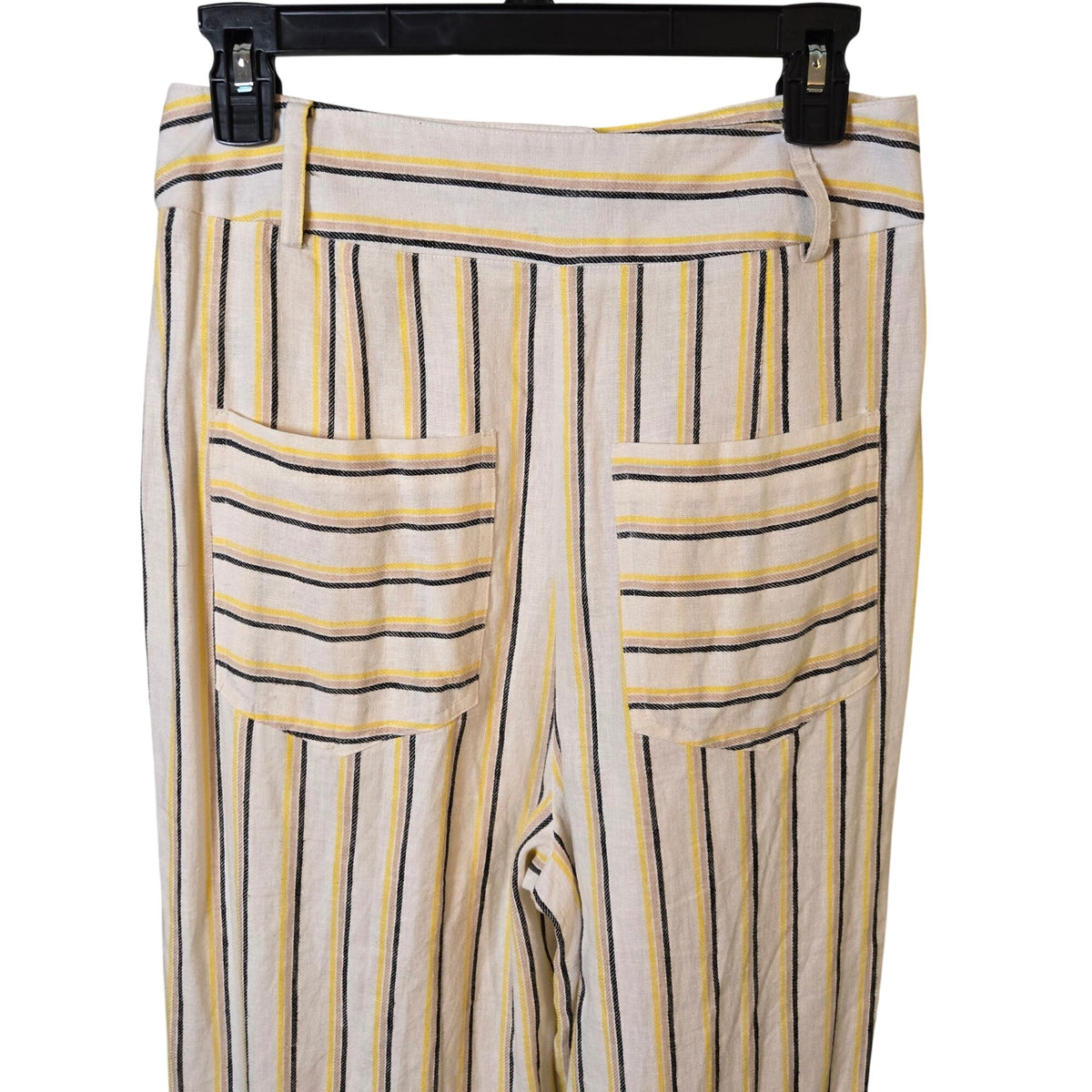 Miss Selfridge Linen Blend High Rise Wide Leg Crop Pants Size 6