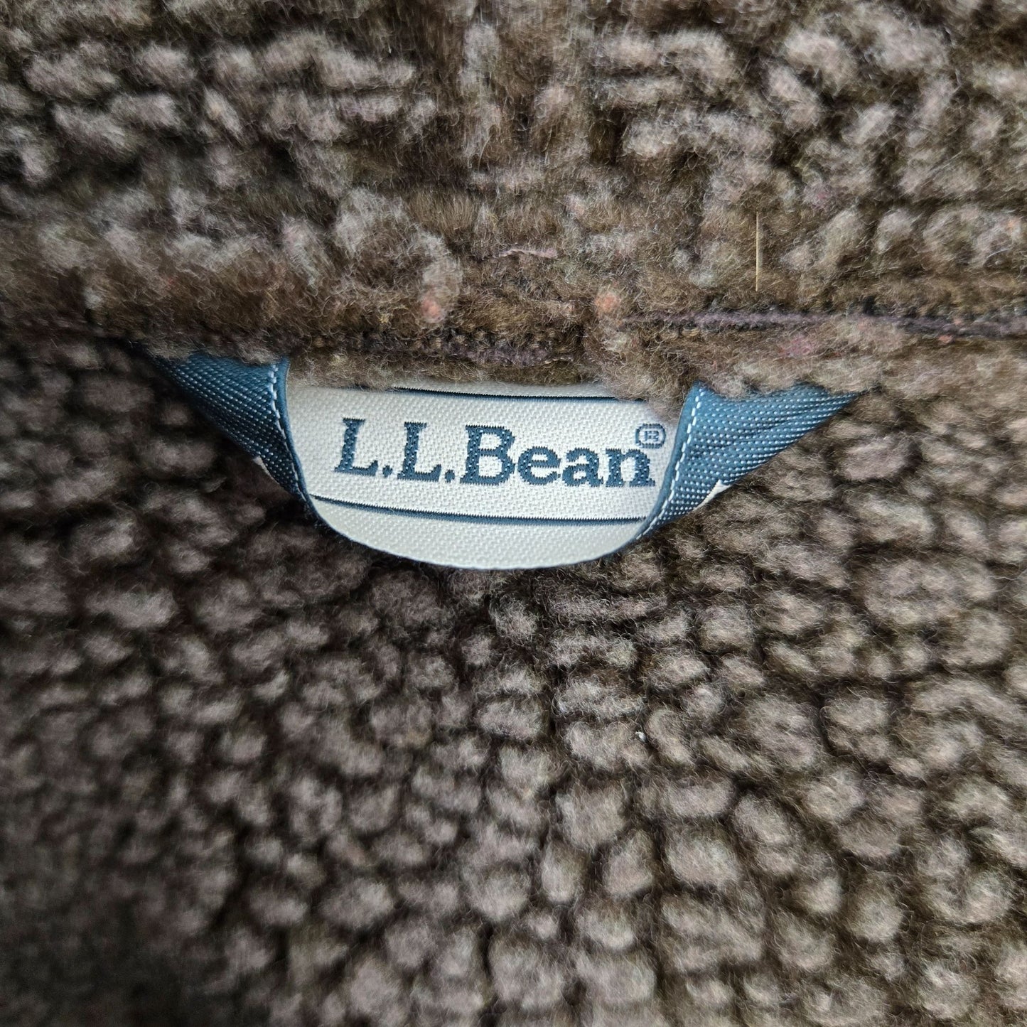 L.L. Bean Faux Suede Sherpa Lined Toggle Closure Jacket Size Medium