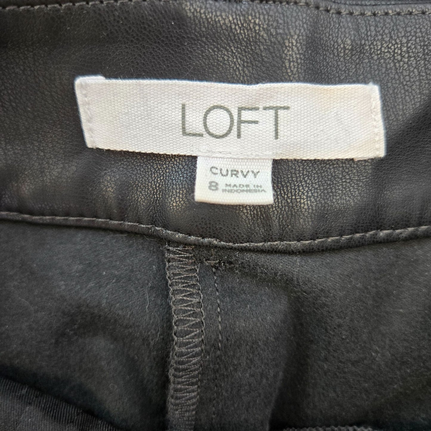Loft Curvy Vegan Leather High Rise Skinny Pants Size 8