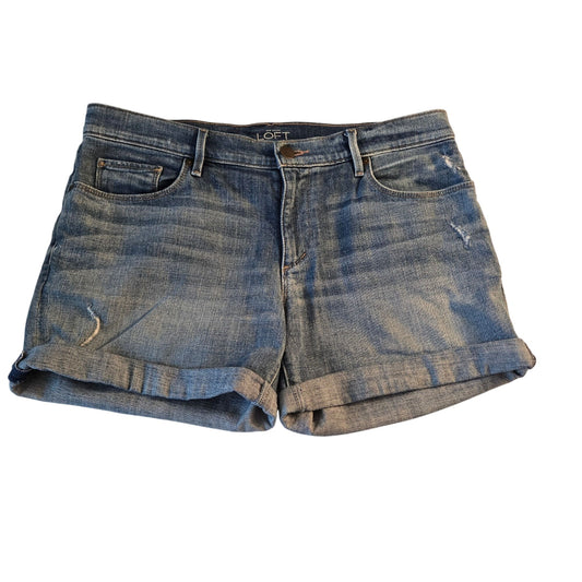 Loft Mid-Rise Distressed Boyfriend Jean Shorts Size 8