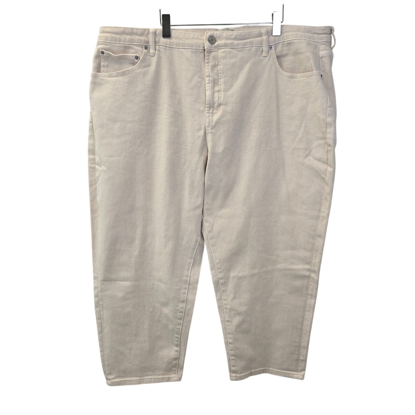 Eloquii The Naomi Crop Jeans in Ecru Size 24