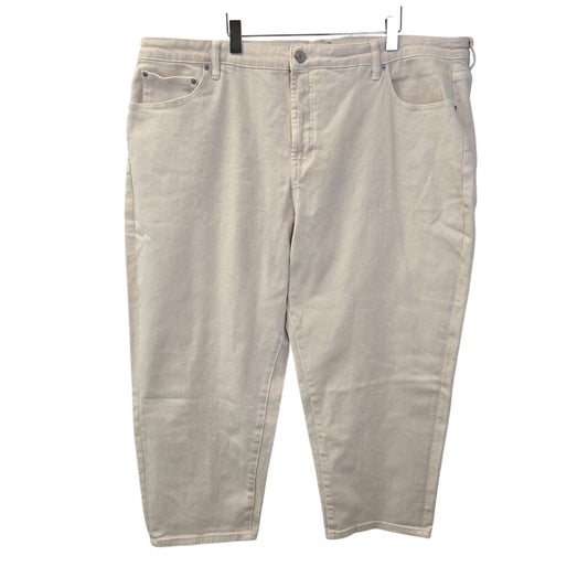 Eloquii The Naomi Crop Jeans in Ecru Size 24