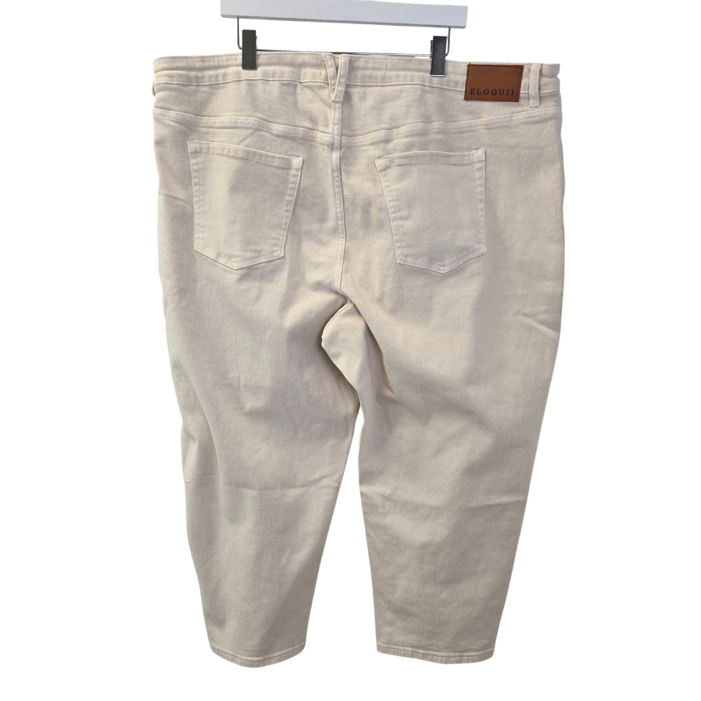 Eloquii The Naomi Crop Jeans in Ecru Size 24