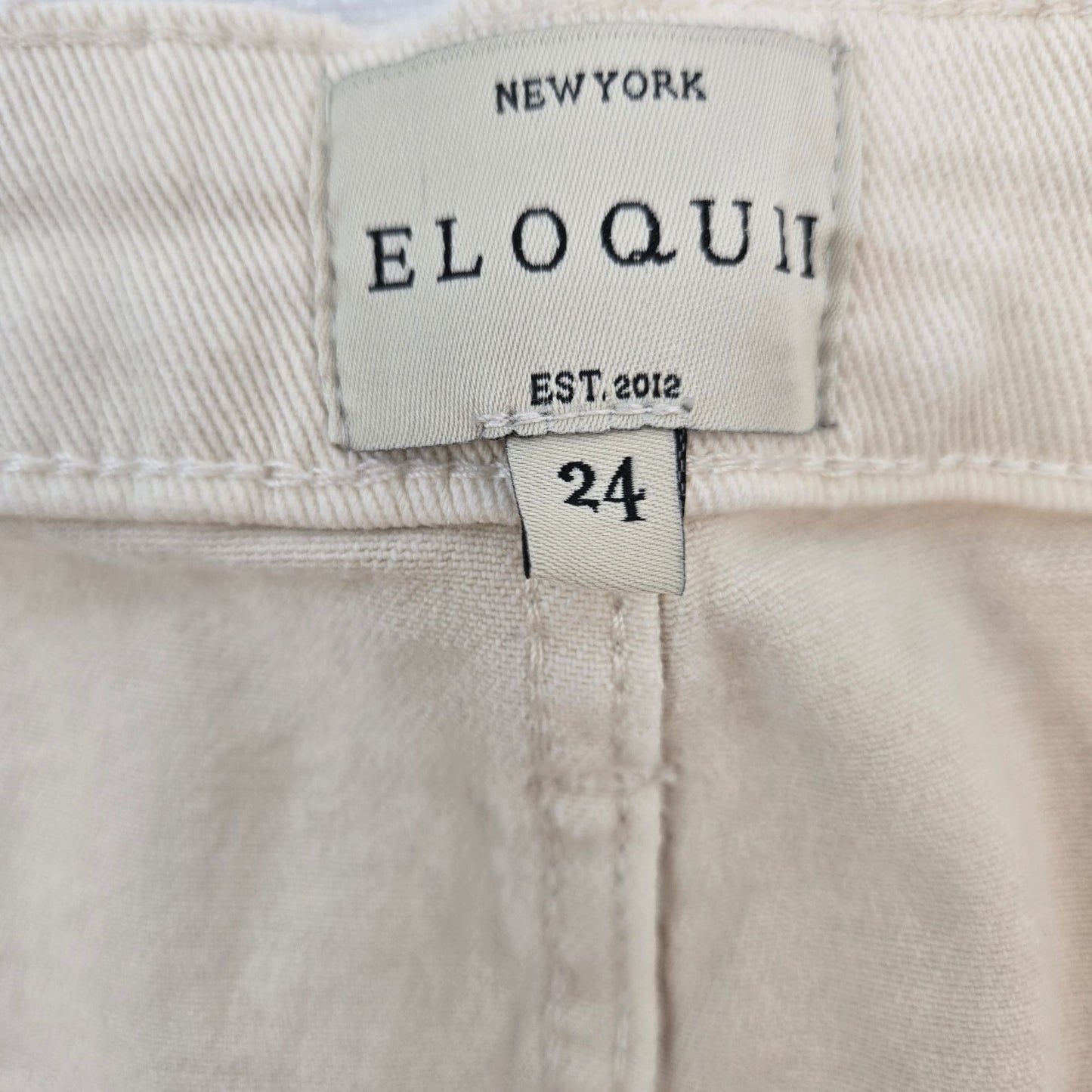 Eloquii The Naomi Crop Jeans in Ecru Size 24