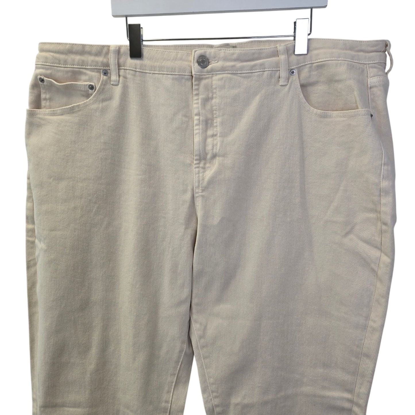 Eloquii The Naomi Crop Jeans in Ecru Size 24