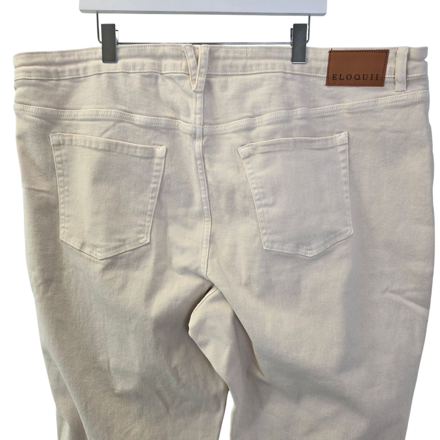 Eloquii The Naomi Crop Jeans in Ecru Size 24