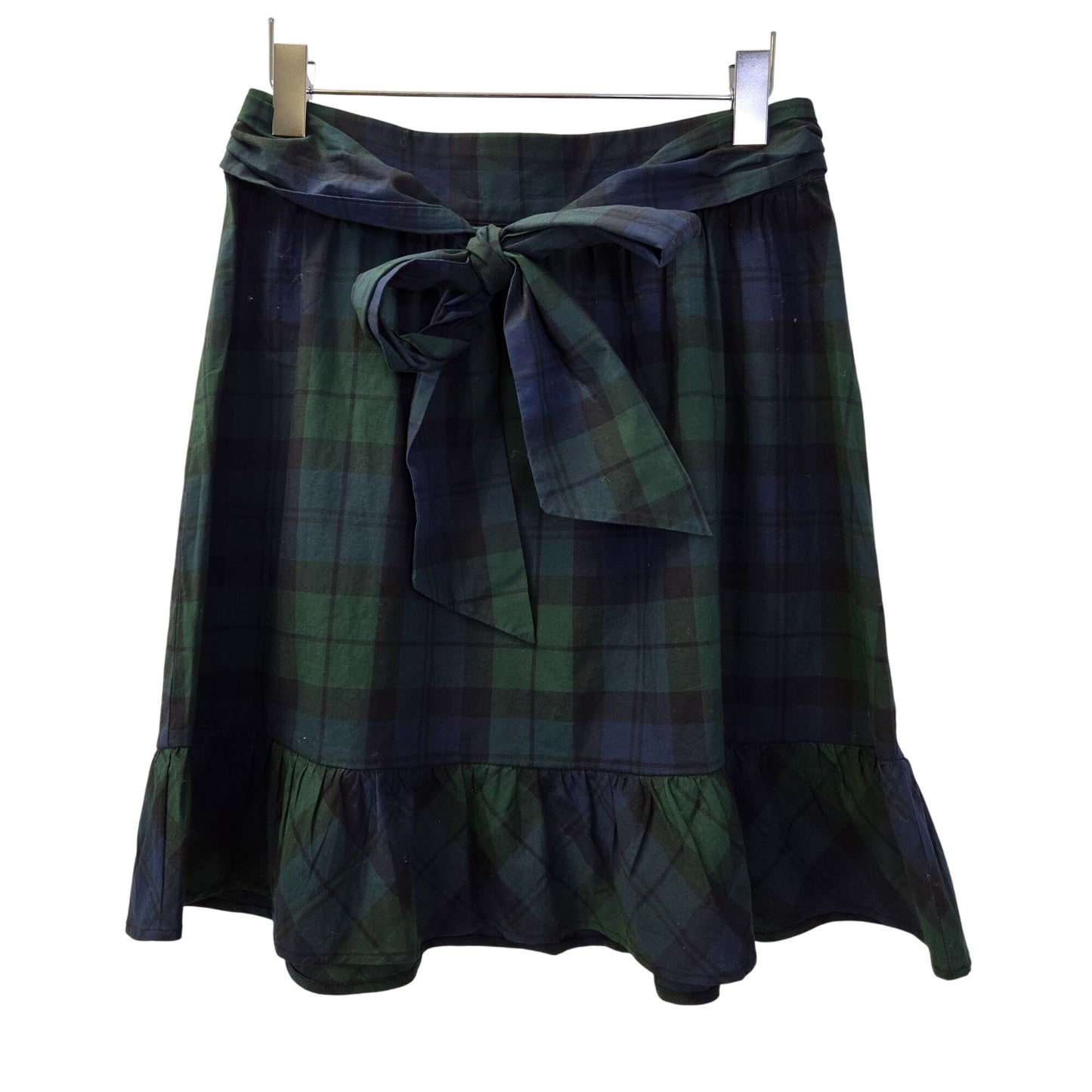 J. Crew Factory Tartan Plaid Ruffle Hem Mini Skirt Size 2