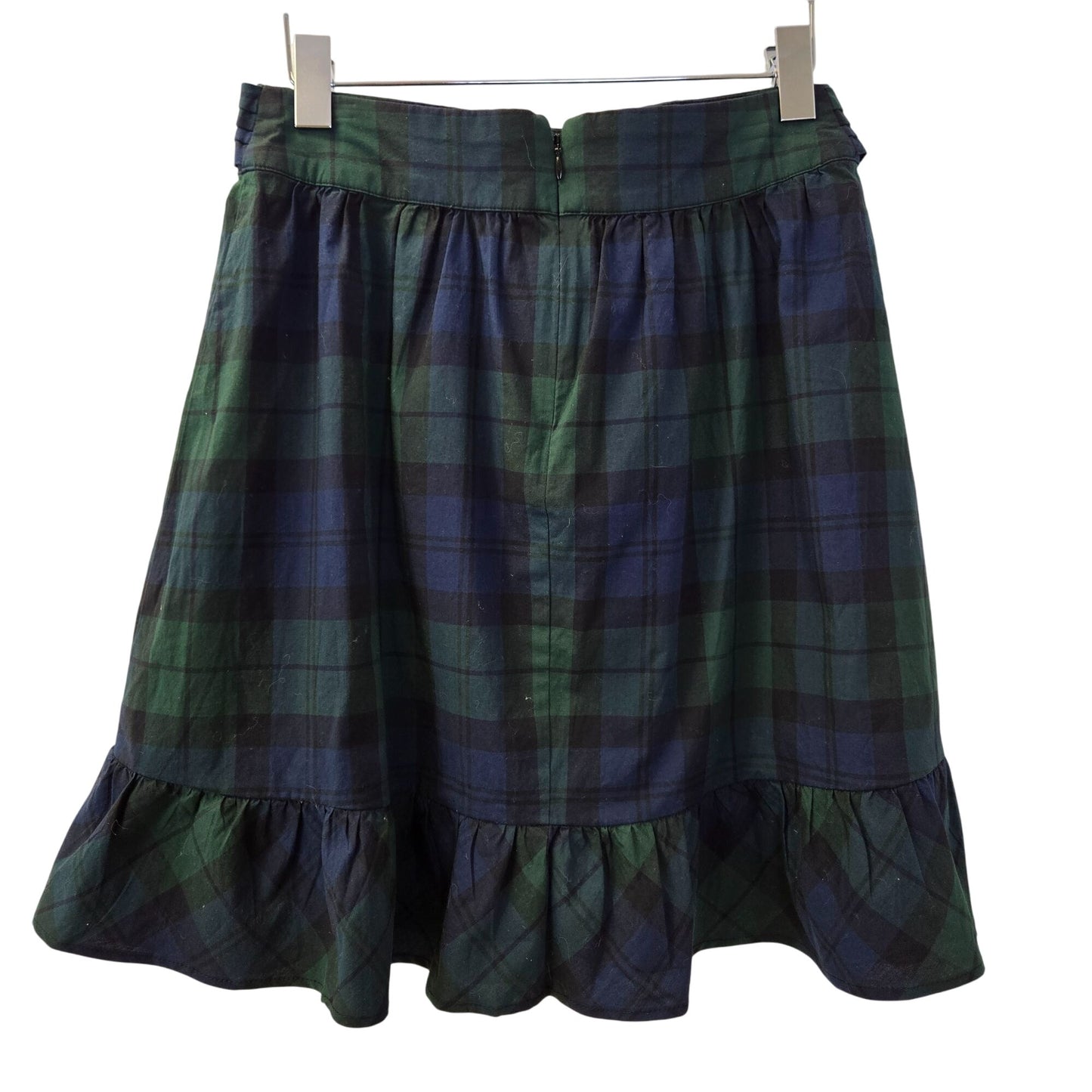 J. Crew Factory Tartan Plaid Ruffle Hem Mini Skirt Size 2