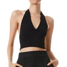 Alice + Olivia Knit Halter Crop Top Size L/XL