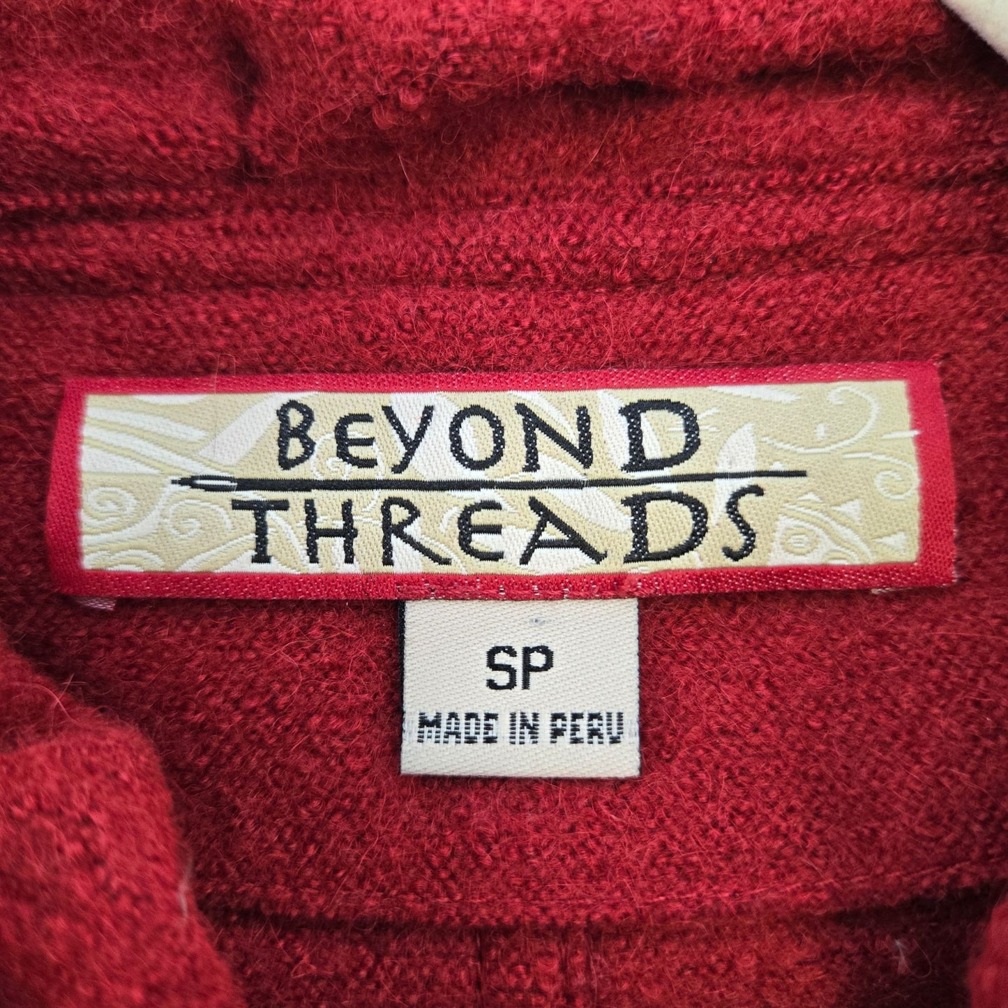 Beyond Threads Alpaca & Wool Blend Ruffle Trim Asymmetrical Button Jacket Size S Petite