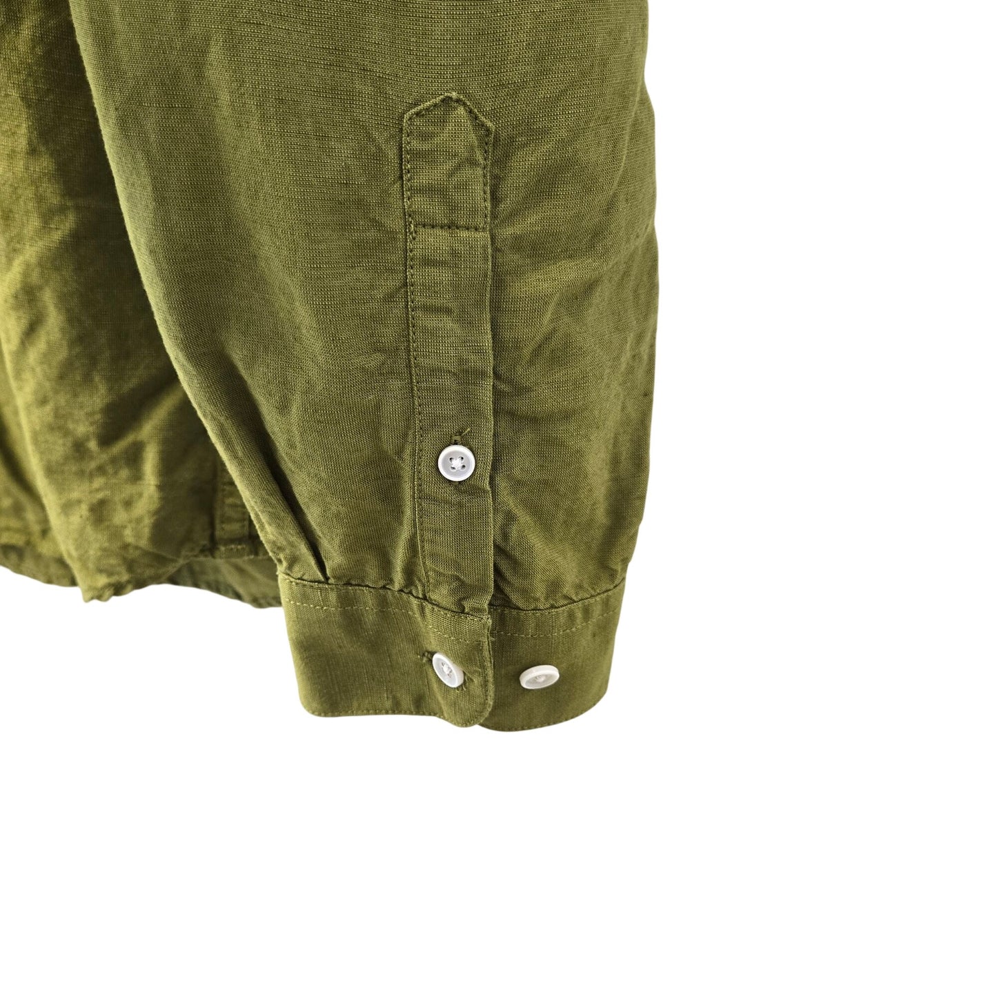 Peter England Sport Viscose & Linen Blend Slim Fit Quarter Button Shirt Size 44/XXL