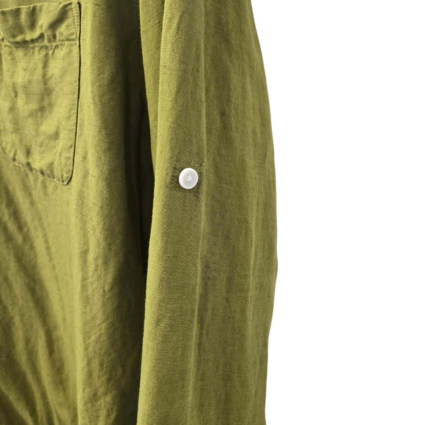 Peter England Sport Viscose & Linen Blend Slim Fit Quarter Button Shirt Size 44/XXL