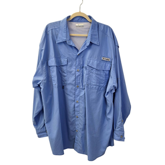 Columbia PFG Omni-Shade Button Down Activewear Jacket Shirt Size XXL