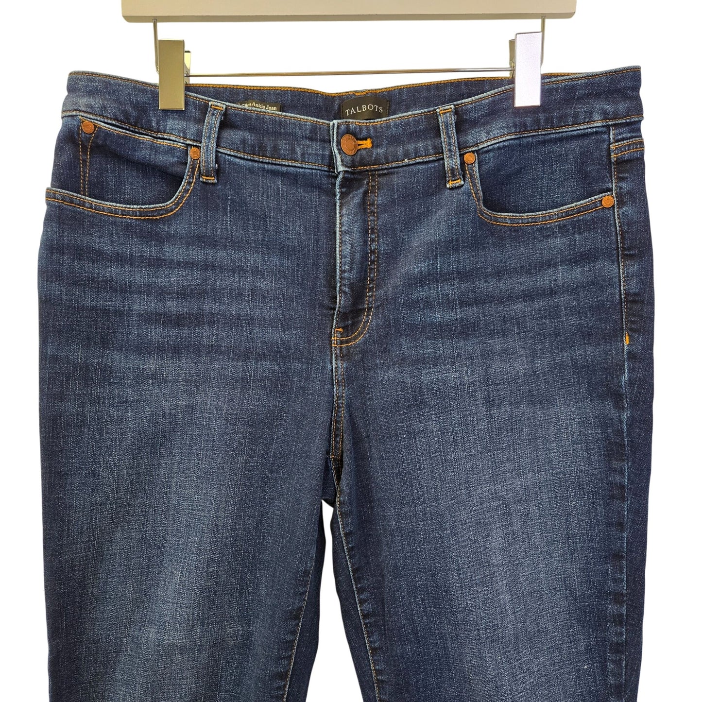 Talbots High Rise Slim Ankle Raw Hem Jeans Size 14