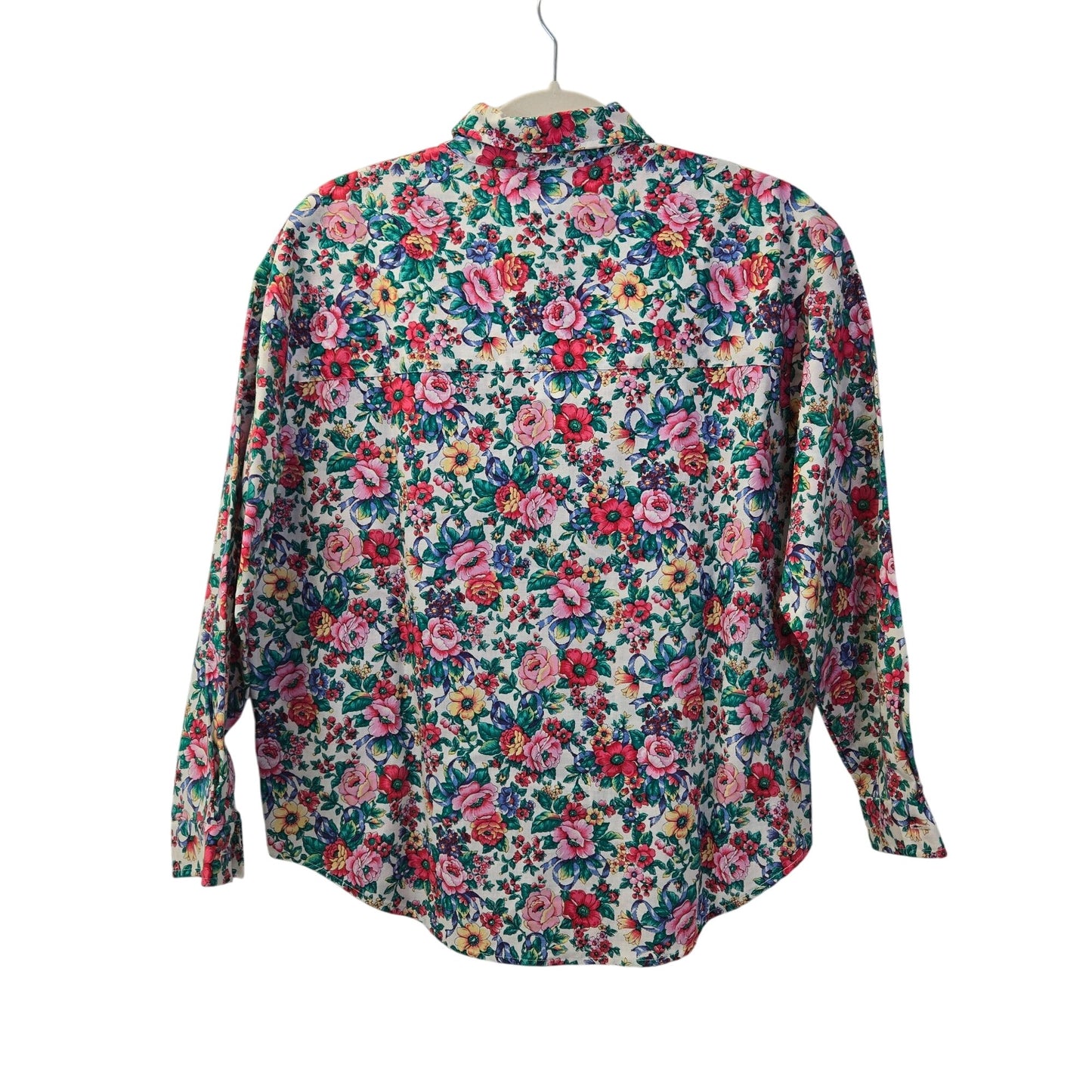 Talbots Petite Floral Button Down Shirt Size LP