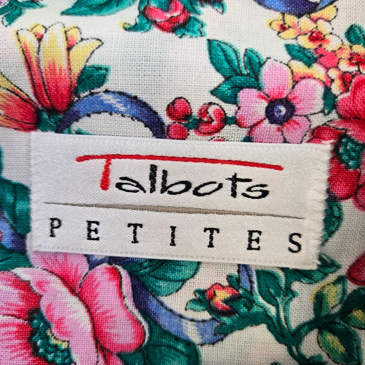 Talbots Petite Floral Button Down Shirt Size LP