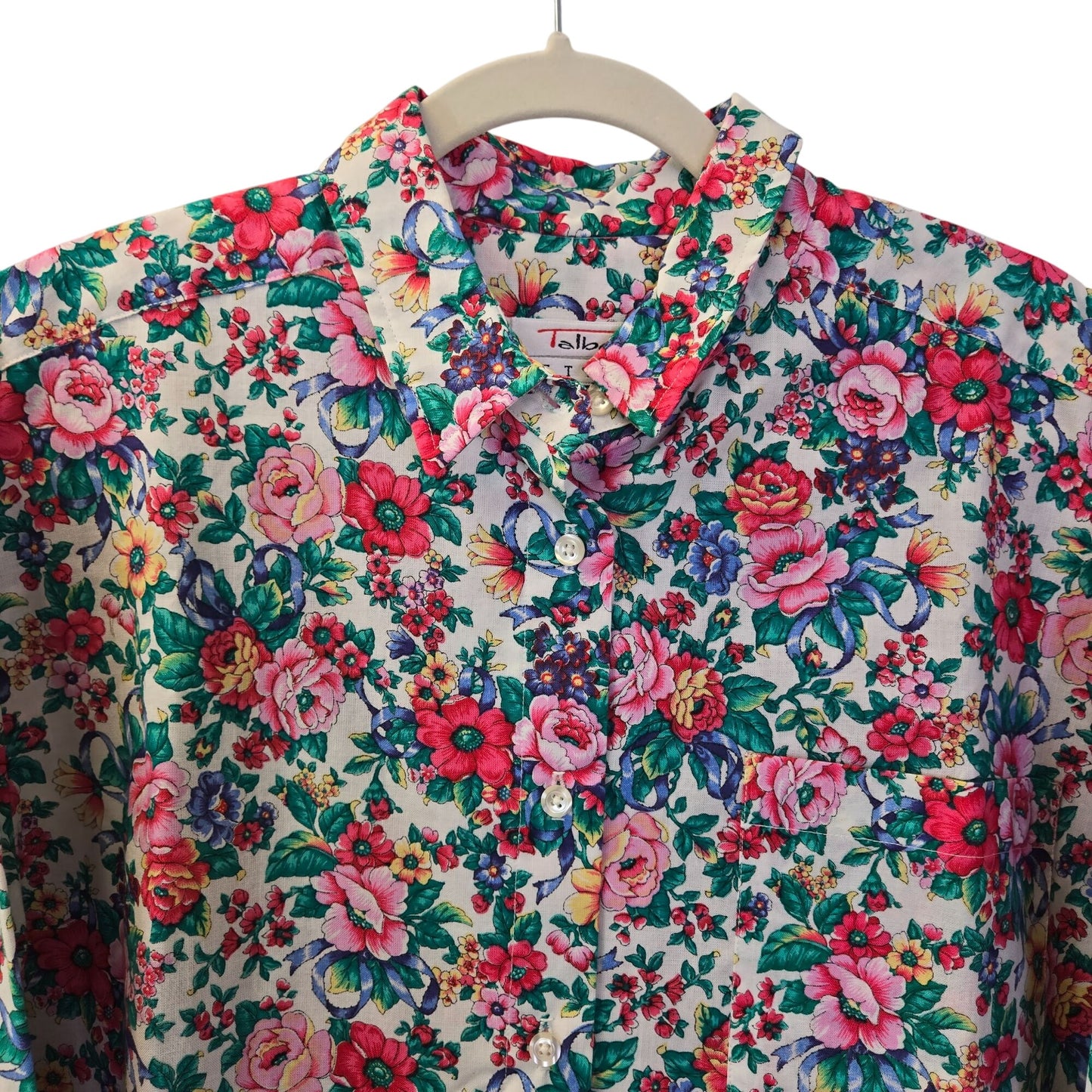 Talbots Petite Floral Button Down Shirt Size LP