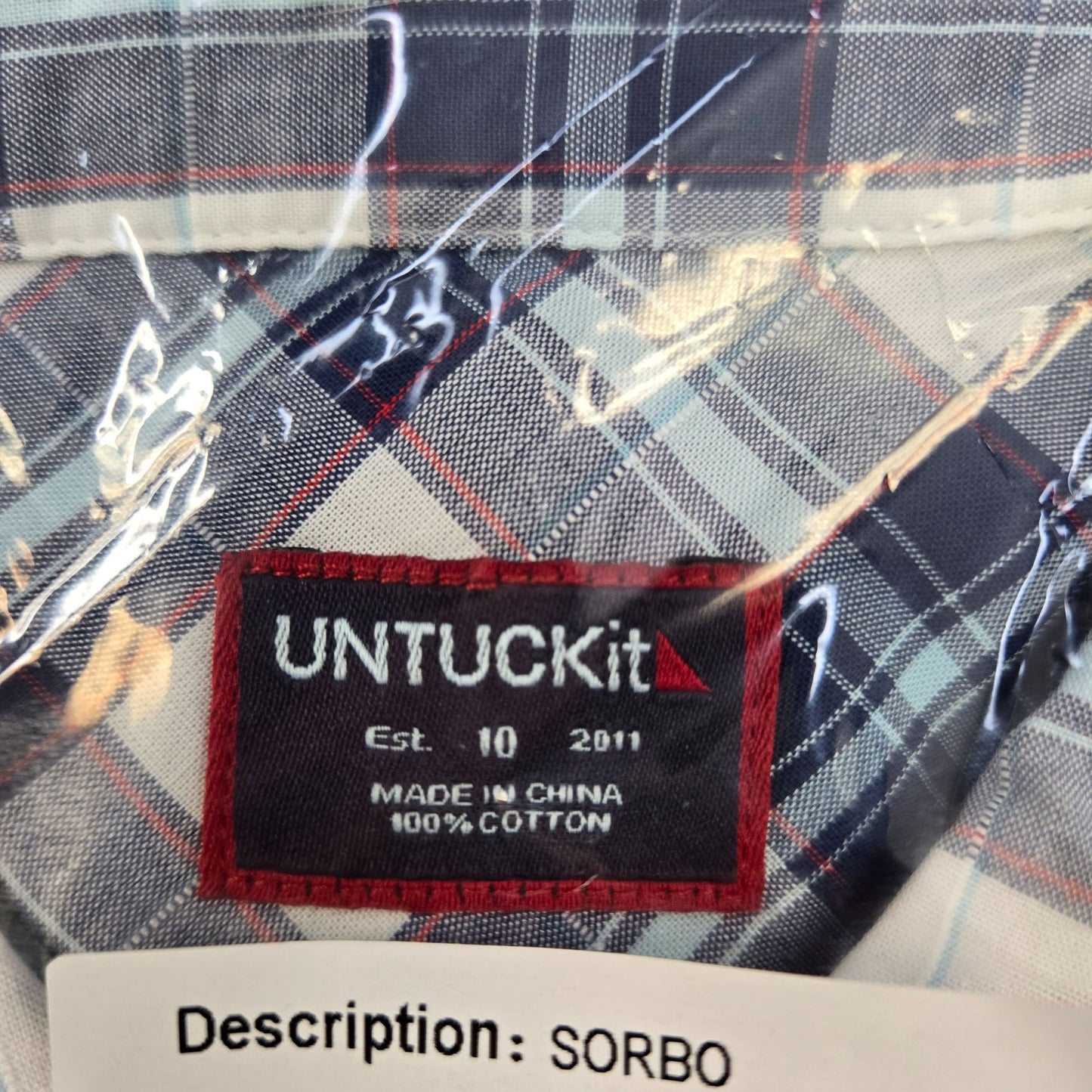 NWT UNTUCKit  Sorbo Plaid Long Sleeve Button Down Shirt Size 10