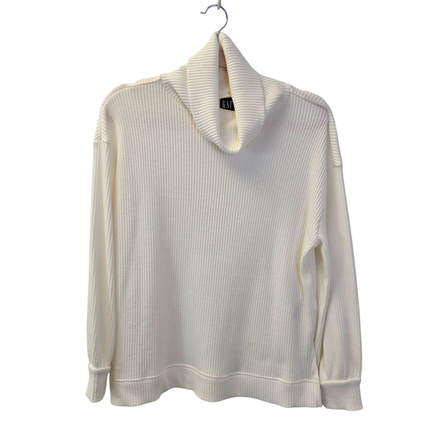 Gap Oversized Waffle Thermal Knit Split Hem Cowlneck Top Size XS/S