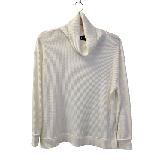 Gap Oversized Waffle Thermal Knit Split Hem Cowlneck Top Size XS/S