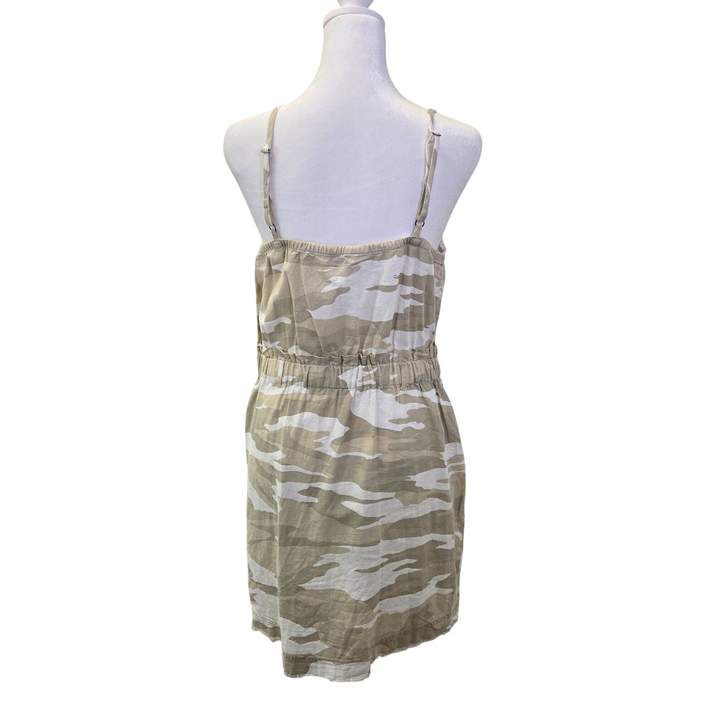 Splendid Linen Blend Raw Hem Camouflage Mini Dress Size Medium