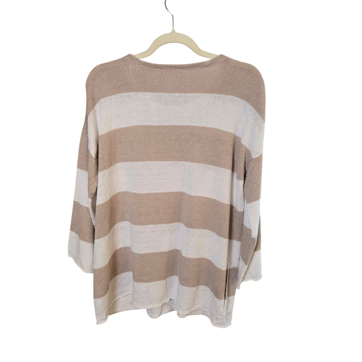 Eileen Fisher 100% Linen 3/4 Wide Sleeve Sweater Size Large