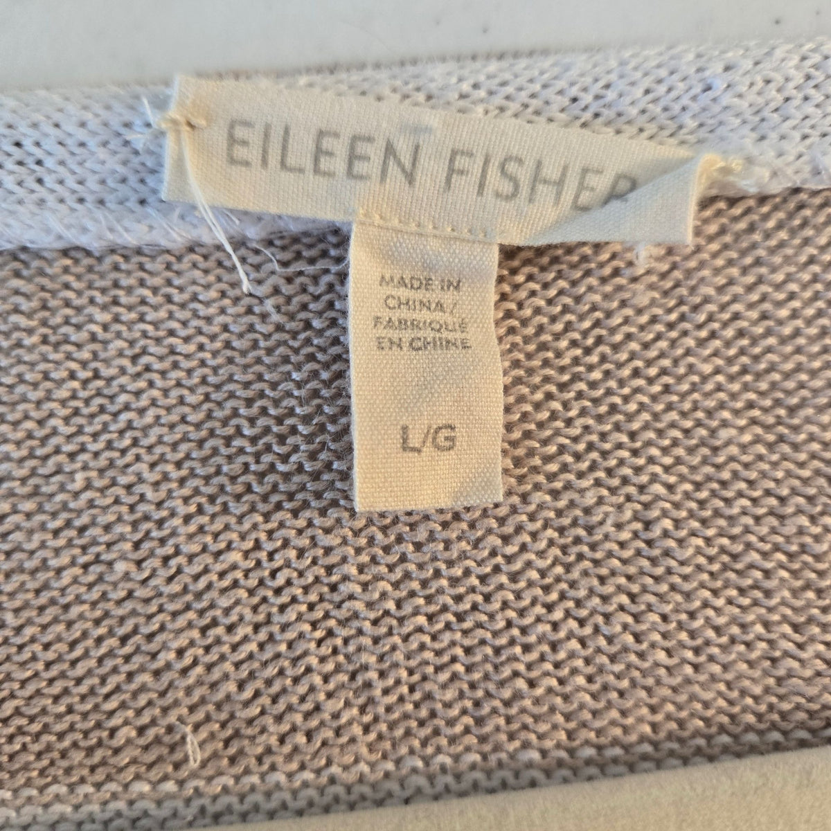 Eileen Fisher 100% Linen 3/4 Wide Sleeve Sweater Size Large