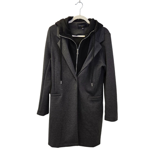NWOT Hunter & Brown Neoprene Mid-Length Hoodie Coat Size Medium