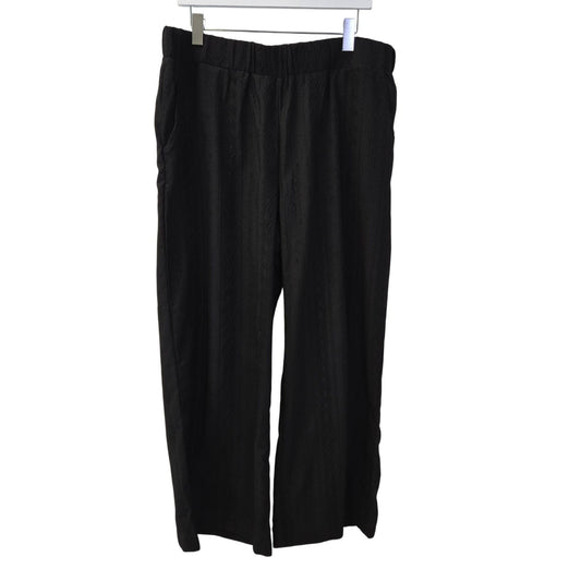 NWT Sabrina Lauren Diamond Embroidered Wide Leg Pull On Pants Size XL