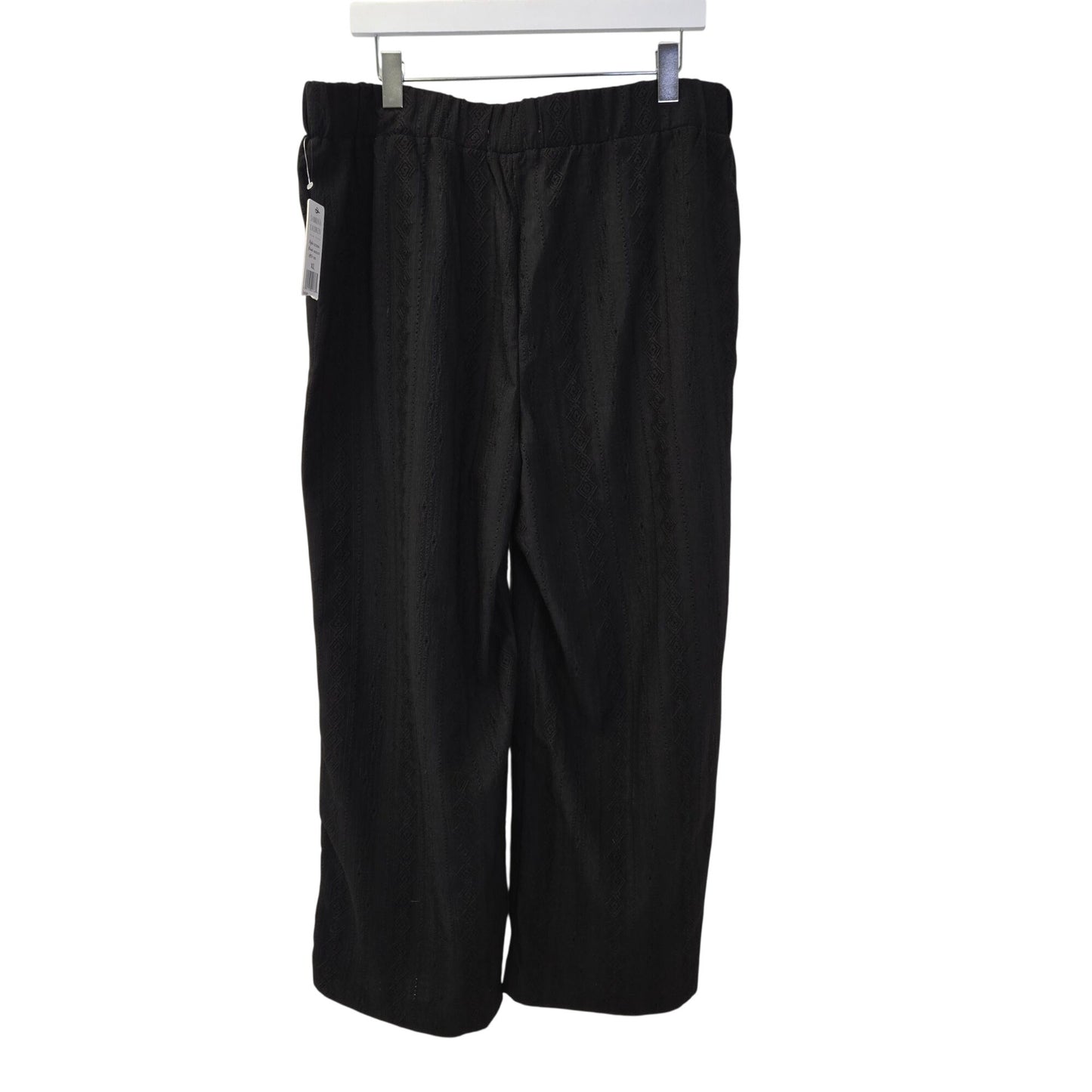 NWT Sabrina Lauren Diamond Embroidered Wide Leg Pull On Pants Size XL