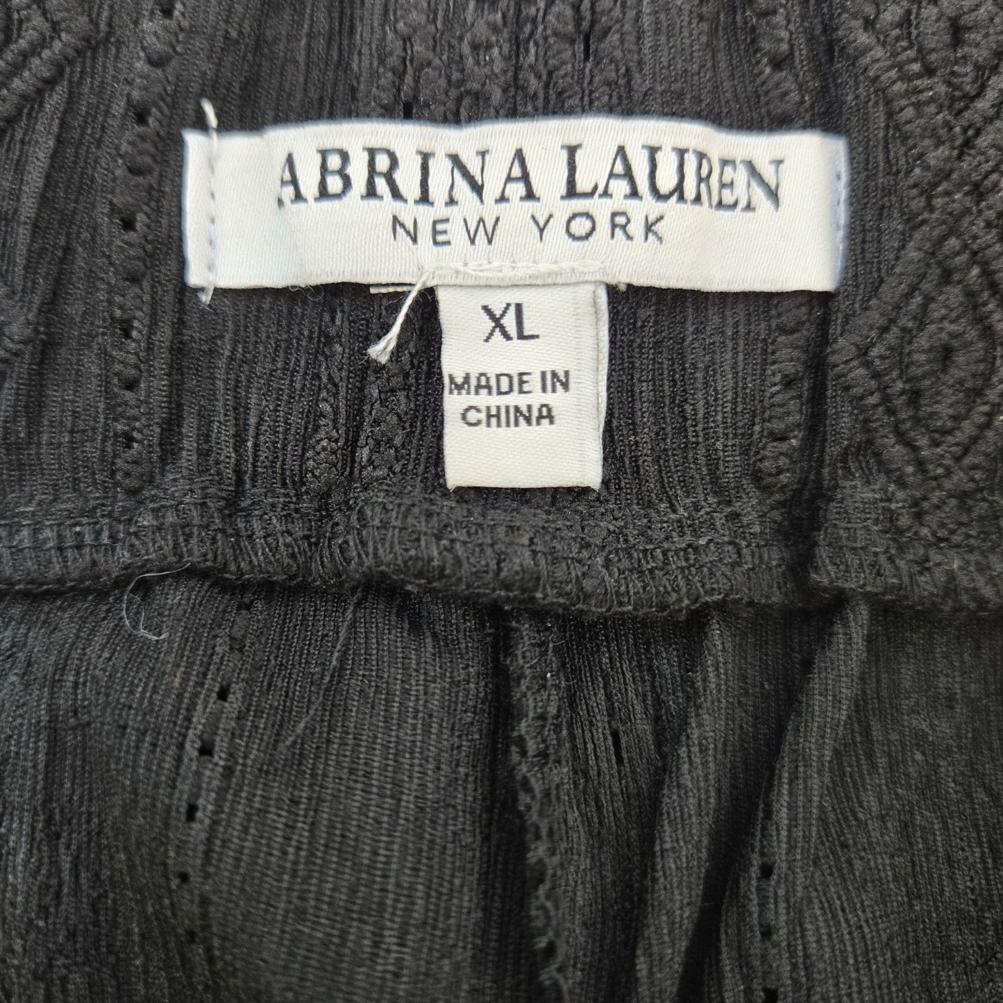 NWT Sabrina Lauren Diamond Embroidered Wide Leg Pull On Pants Size XL