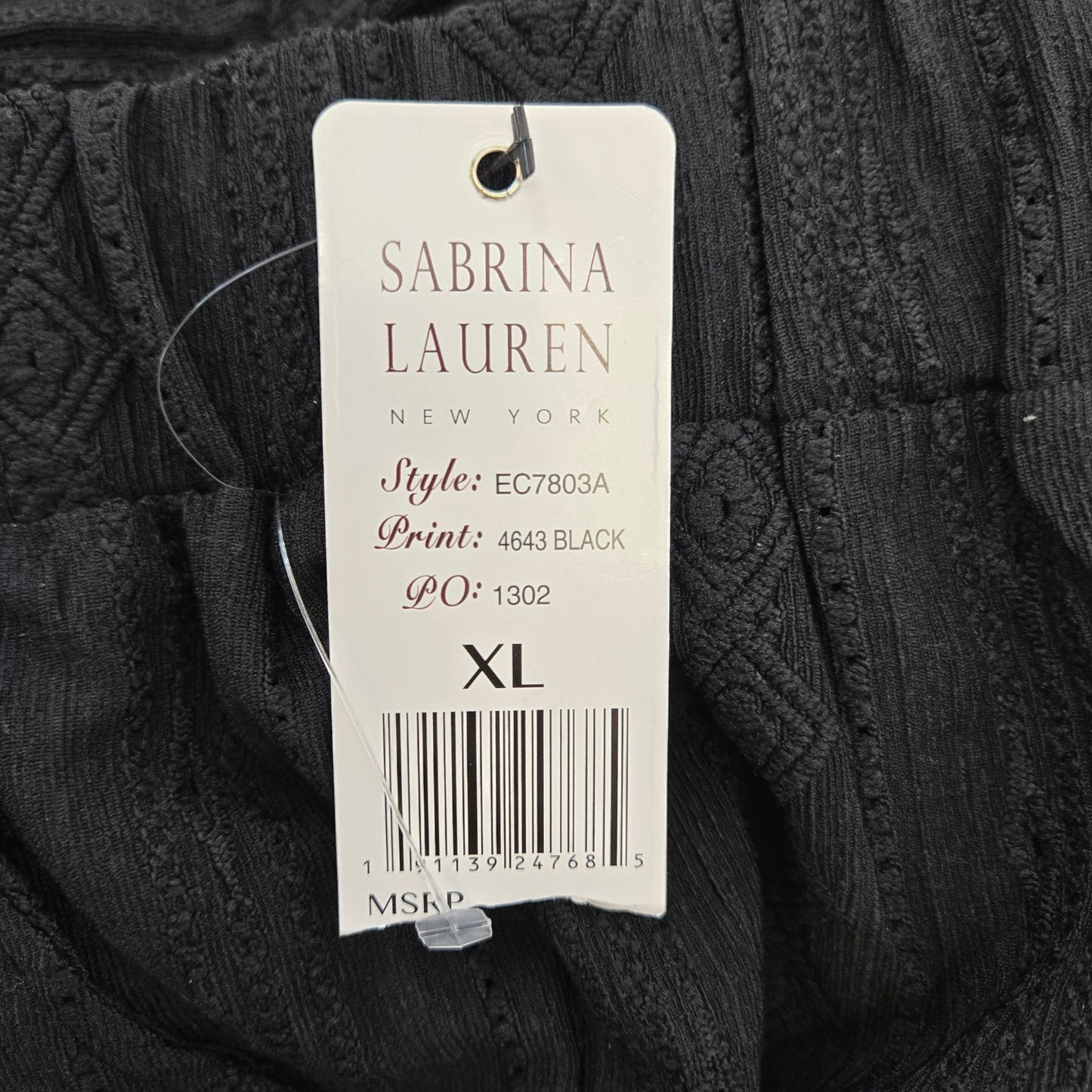 NWT Sabrina Lauren Diamond Embroidered Wide Leg Pull On Pants Size XL