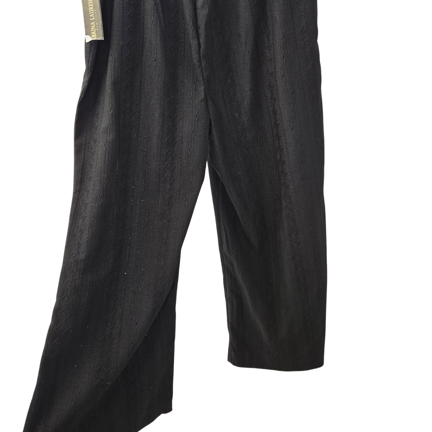 NWT Sabrina Lauren Diamond Embroidered Wide Leg Pull On Pants Size XL