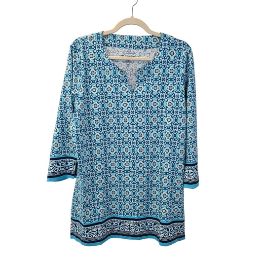 Coolibar Oceanside St. Lucia UPF 50+ Floral Tunic Top Size Large