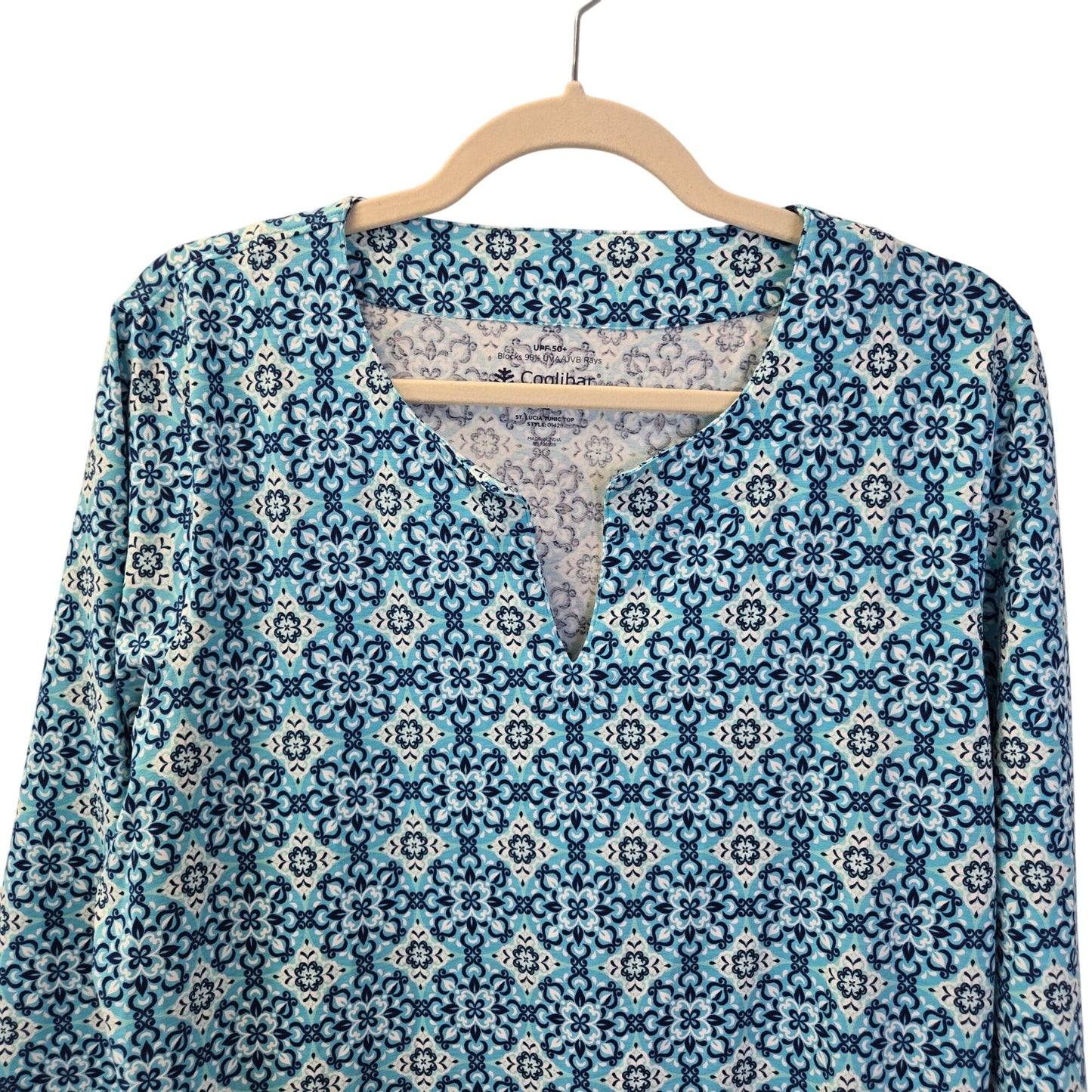 Coolibar Oceanside St. Lucia UPF 50+ Floral Tunic Top Size Large