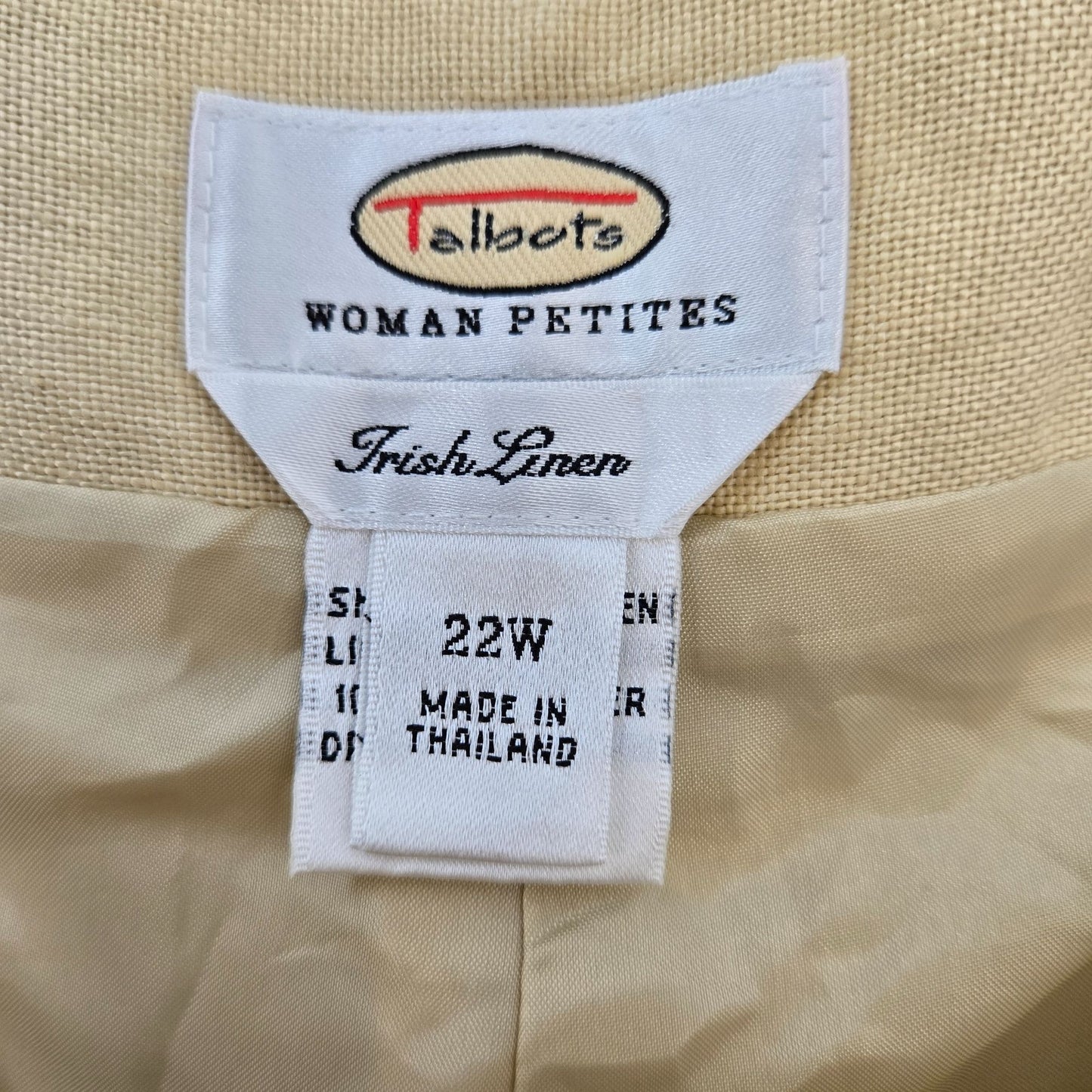 NWT Talbots 100% Irish Linen Cropped Pants Size 22W Petite